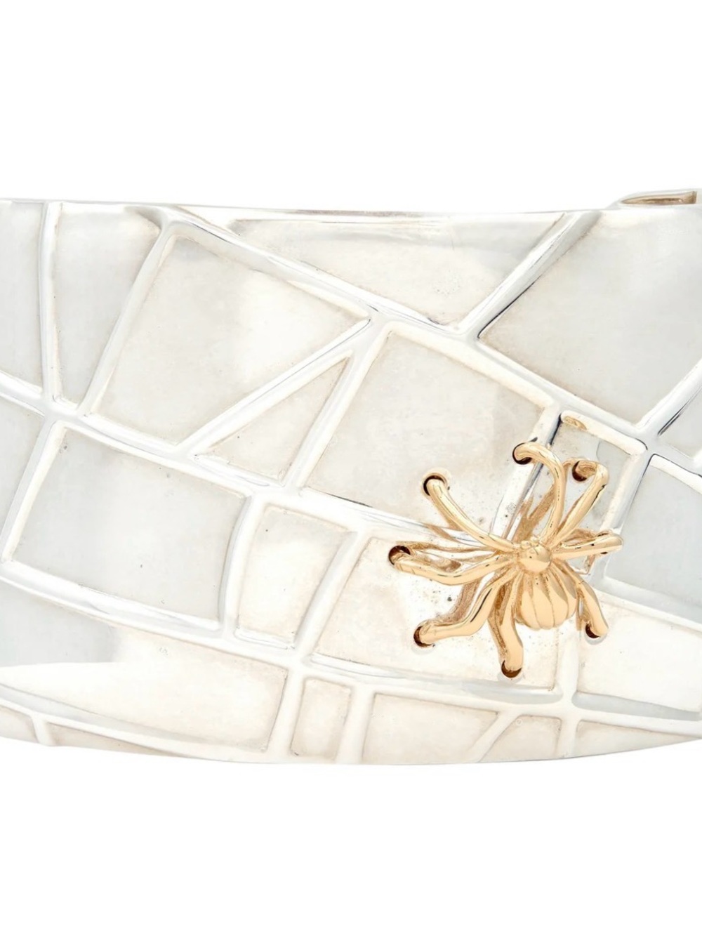 Tiffany & Co. White Enamel Bracelet with Gold Floral Accent